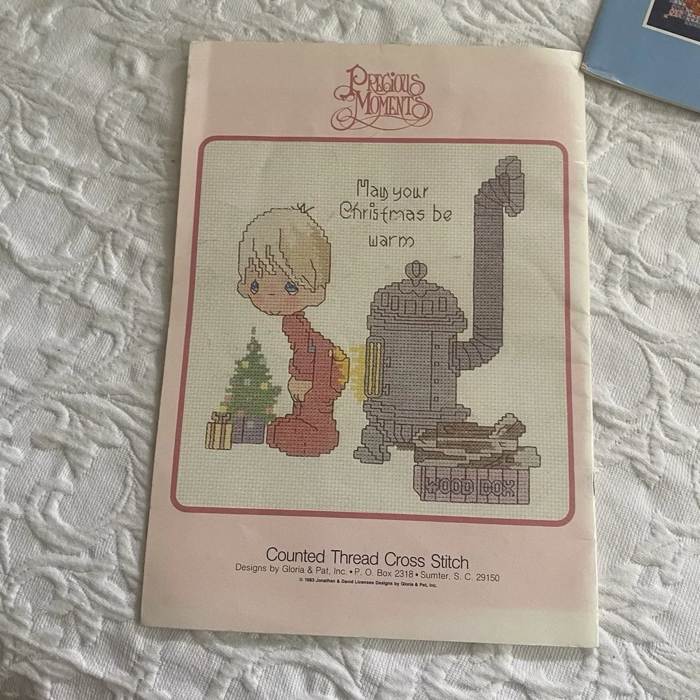 Cross Stitch LOT 4 Pattern Books Leaflets VTG 80s‎ Cats Country Animals Florals